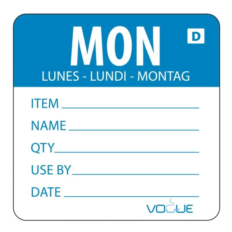 Kleurcode Sticker Maandag - Oplosbaar - Rol 250 Stuks Fabrieksprijs