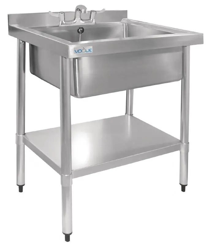 RVS Spoeltafel Hygiënisch Opstaande Rand 750(b)x600(d)x900(h)mm Hoge Kwaliteit