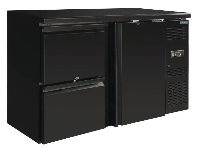 Gecertificeerd Blinde Barkoelkast 1 deur met 2 laden - 349 Liter - 1462x513x860 mm