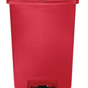 Afvalbak Rubbermaid slim step on met frontpedaal 90L 570x353x(h)826mm rood Goedkoop