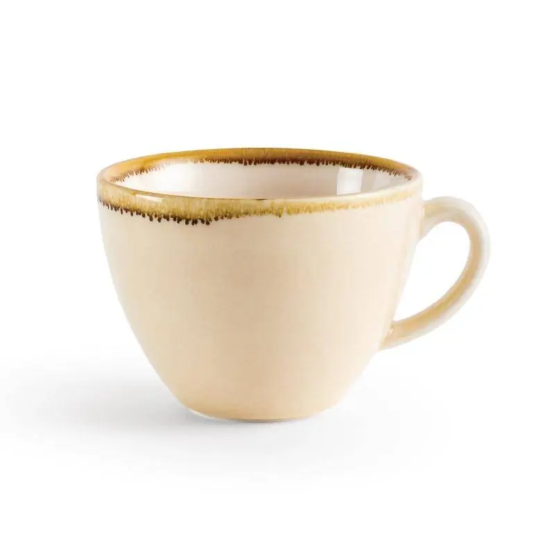 Cappuccinokopje "Kiln" - Zandsteen Porselein - 230ml - Per 6 Stuks Snelle Levering