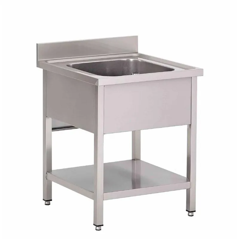 RVS Spoeltafel 700(b)x700(d)x850(h)mm Met Schap En Spatrand Must-Have