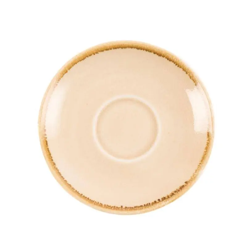 Voordeelprijs Espresso Schoteltje "Kiln" - Zandsteen Porselein - Ø115mm - Per 6 Stuks