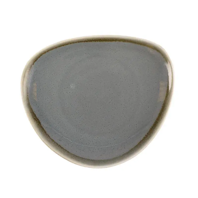 Driehoekig Bord "Kiln" - Blauw Porselein - Ø165mm - Per 6 Stuks Beste Prijs