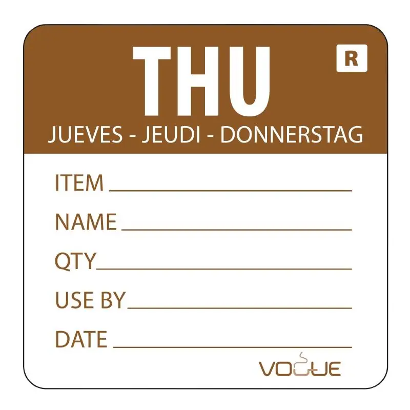 Kleurcode-Sticker Donderdag - Bruin - per 500 Direct Verzonden