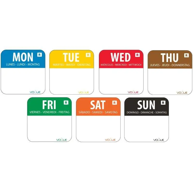 Kleurcode Weekset - Dagstickers - 7000 Stickers Laatste Kans