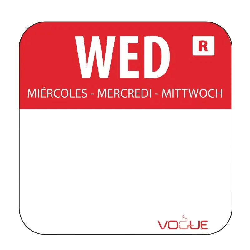 Kleurcode-Stickers Woensdag - Rood - per 1000 Rechtstreeks Van De Fabrikant