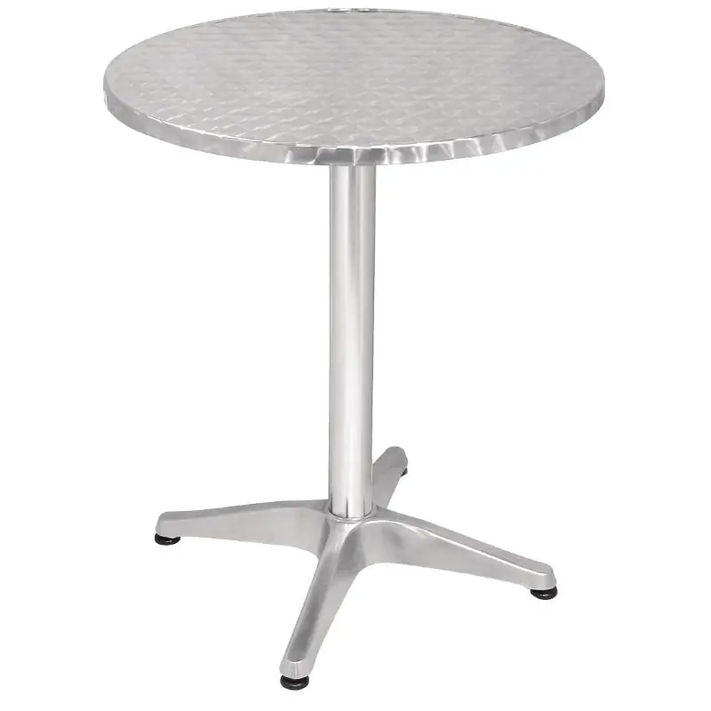 Bistrotafel Rond - Aluminium Frame - RVS Bovenblad - 72(H)x60(Ø)mm Express Levering