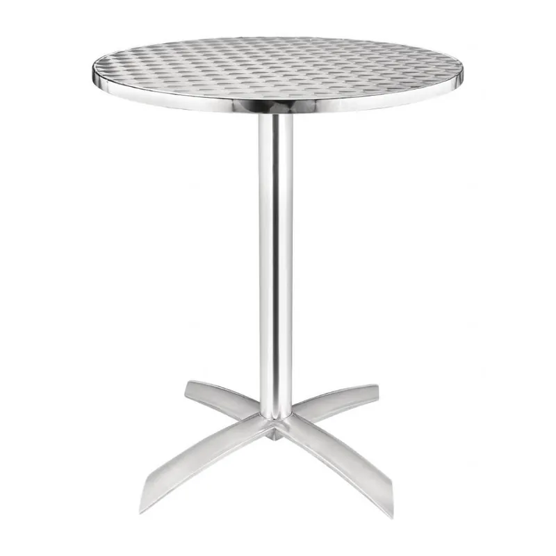 RVS Ronde Terrastafel Opklapbaar - ROESTVRIJ STAAL - 72(h)x60øcm Aanbieding