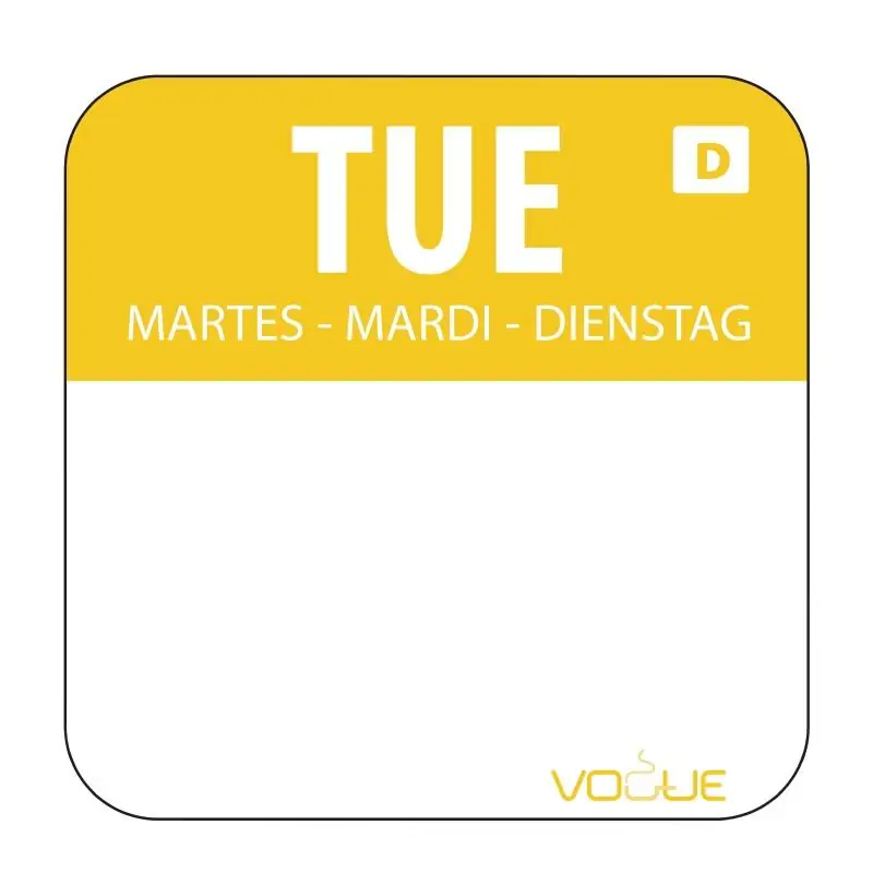 Populair Oplosbare Voedselstickers - Dinsdag - Rol 1000