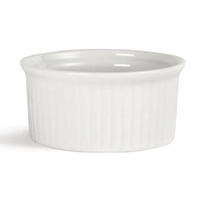 Fabrieksprijs Ramekin Geribbeld - Wit Porselein - 70ml - 12 Stuks