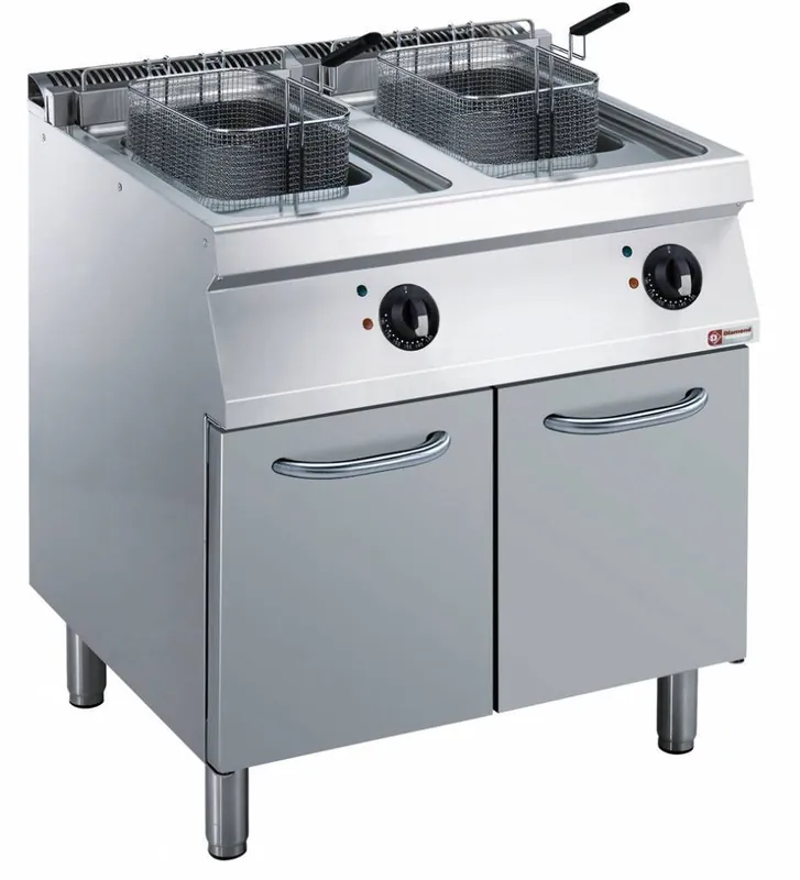 Elektrische Friteuse - 2 x 14 Liter - 400V - 17,4kW - Met Onderstel - 800x700x(h)850/920mm Koop Online
