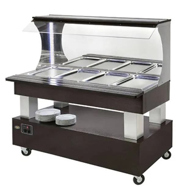 Bain Marie Wandbuffet 4 x 1/1 GN Wenge Betrouwbaar