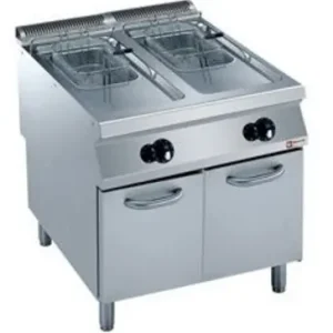 Uitverkoop Gasfriteuse - 2 x 15 Liter - Buitenkant Branders - op Kast - 800x900x(h)850/920mm