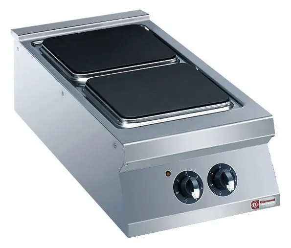 Favoriet Fornuis Elektrisch RVS - 2 Platen Apart Instelbaar - 2x4kW - 400x900x250/320(h)mm