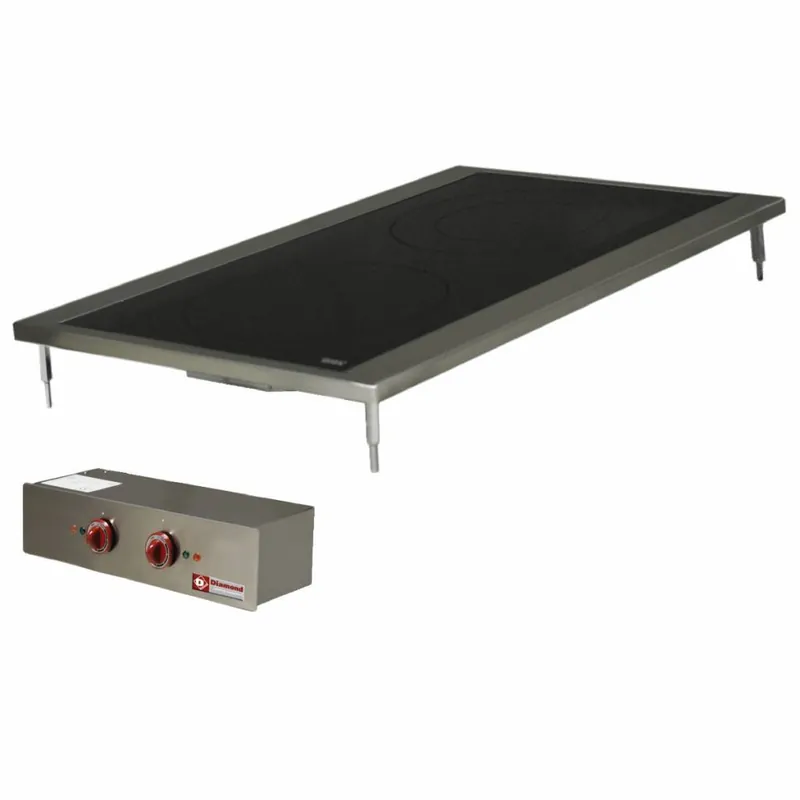 Drop-in Fornuis RVS - 2 Vitrokeramische Platen - 2,1 & 2,5kW - inbouw - 400x600mm Beste Prijs