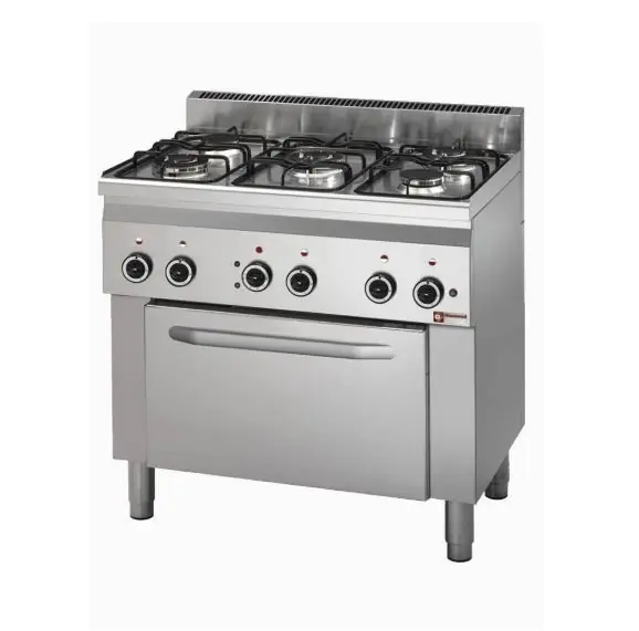 Voordeelprijs Gasfornuis 5 Branders + Elektrische Oven - 230V - Met Binnenverlichting - 900x600x(H)900mm