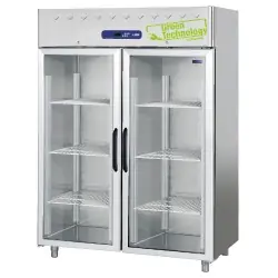 Aanbieding Vrieskast met Glazen Deur - RVS - 1400 Liter - 150x82x(h)203cm - DELUXE