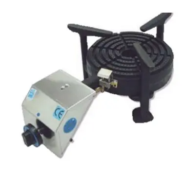 Beperkte Voorraad Gasbrander Paella RVS - Ø250mm - 10kW - Tafelmodel 623x355x230(h)mm
