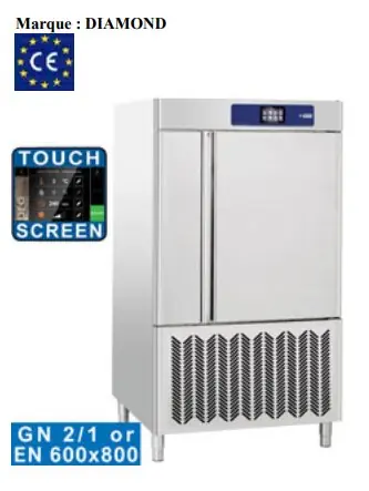 Gecertificeerd Snelvriezer RVS - 10x GN2 / 1 van 20x 600x400mm - 400V / 3,5kW - 1050x1080x1900 (h) mm