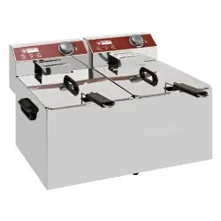 Elektrische friteuse tafelmodel 2x 7 liter - 560x410x(h)290mm Betaalbaar