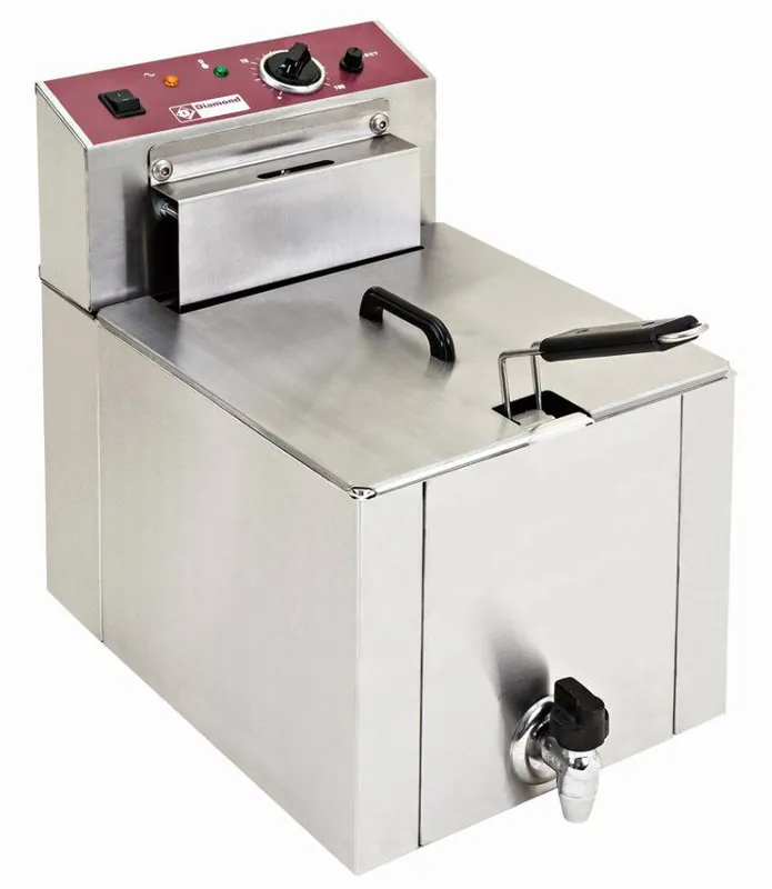 Elektrische Friteuse - 12 Liter - Met Aftapkraan - Koudezone - 7,5kW - 400V - 325x430x(H)510mm Bestseller