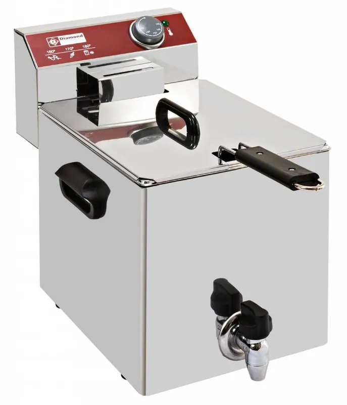 Dagaanbieding Elektrische friteuse tafelmodel 10 liter + aftapkraan - 290x450x(h)320mm