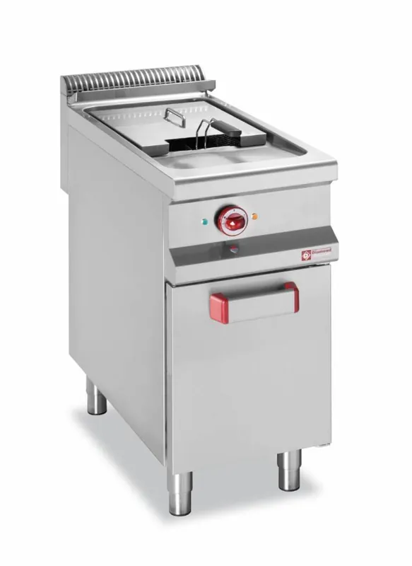 Gratis Retour Elektrische friteuse met 1 kuip van 18 liter op gesloten kast - 400x900x(h)850/920mm