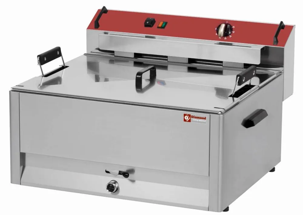 Friteuse - Elektrisch - Bakkerij Vis en Oliebollen - 16L - 400V - 9kW - 540x450x(h)370mm Actieprijs