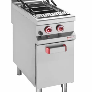 Betaalbaar Pastakoker op gas, 1 kuip, 40 liter, op gesloten kast (zonder manden) - 400x900x(h)850/920mm