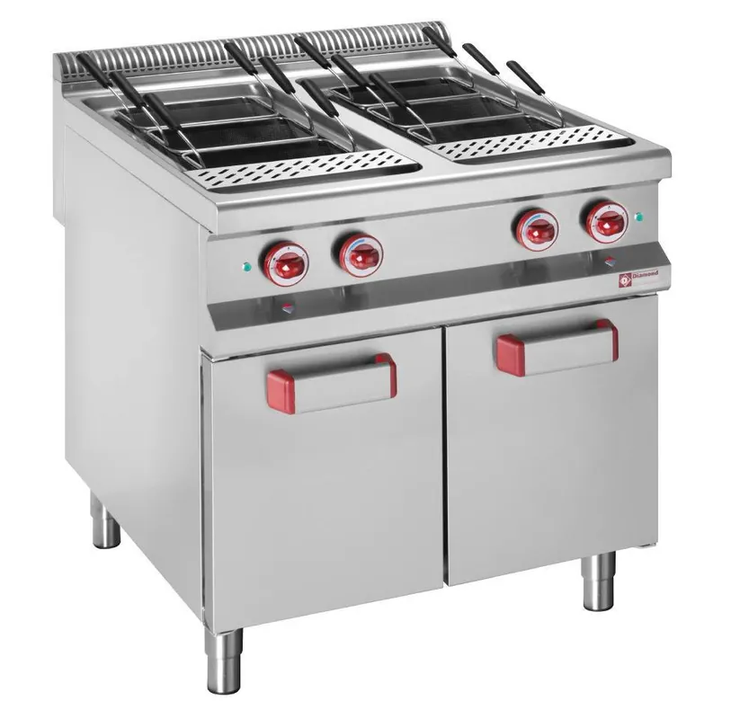 Beste Prijs Pastakoker 2xGN1/1 - Elektrisch 18kW - Met Onderbouw - 2x40 Liter - 800x900x850/920(h)mm