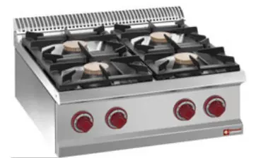 Gecertificeerd Gasfornuis 4 branders -Top- - 700x700x(h)250/320mm