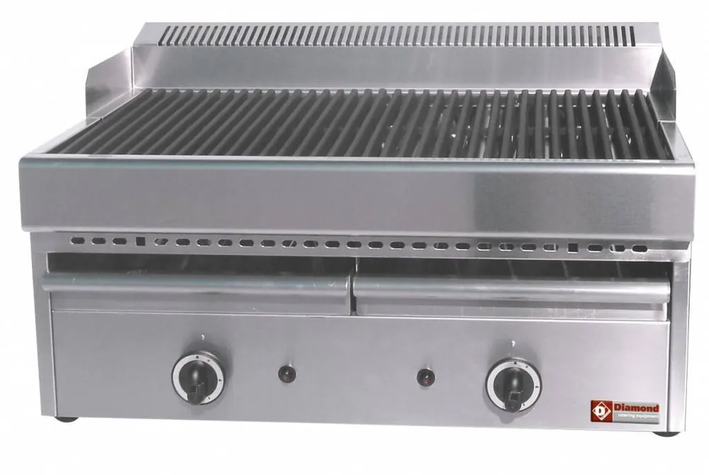 Hoge Kwaliteit Stoomgrill op gas met gietijzeren rooster -Top- - 770x630x(h)430mm