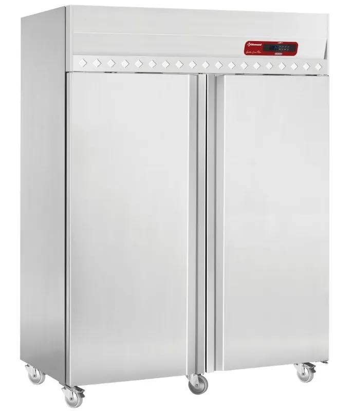 Koelkast geventileerd 1400 liter, 2 deuren GN 2/1, op wielen - 1358x856x(h)2145mm Hoge Kwaliteit