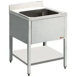 Lage Kosten Spoeltafel INOX - 1 Spoelbak 400x400x275(h) - 600(b)x900(h)mm - 600(d)mm
