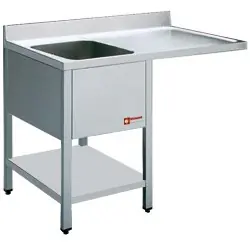 Spoeltafel - 1 Bak - 1400x700x900(h) - Afdruipvlak Rechts Gratis Retour