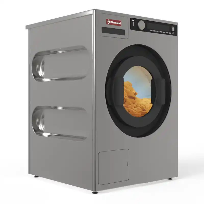 Was-centrifugemachine 6,5 kg "inox-titanium", met afvoerpomp - 595x591x(h)865mm Bestel Nu