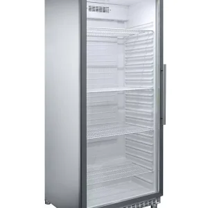 Koelkast GN 2/1, glazen deur, geventileerd, 600 liter. R.V.S. - 780x768x(h)1890mm Uitverkoop