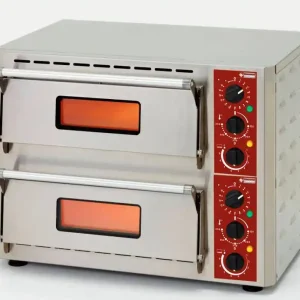 Goedkoop Pizza Oven Dubbel Elektrisch - RVS - Pizza Ø43cm - 670x580x(H)500mm