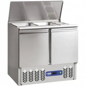 Must-Have Gekoelde saladette met deksel 2x GN 1/1 + 3x GN 1/6-150 mm + reserve 2 deuren GN 1/1