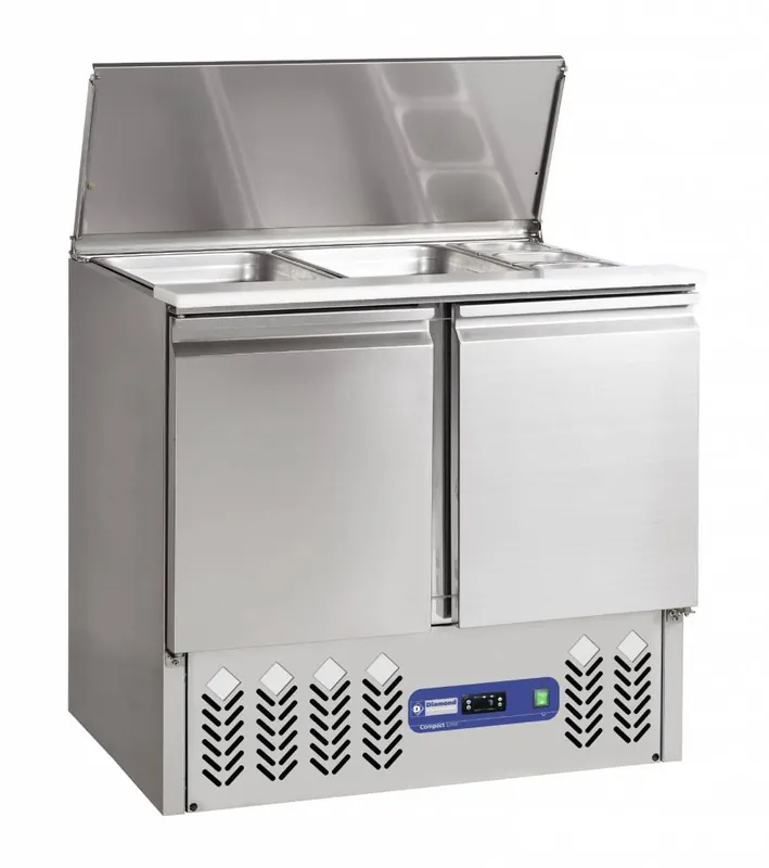 Must-Have Gekoelde saladette met deksel 2x GN 1/1 + 3x GN 1/6-150 mm + reserve 2 deuren GN 1/1
