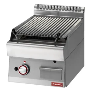 Betaalbaar Lavasteengrill Gas RVS - Dubbelzijdige Bakplaat - 400x700x280(h)mm