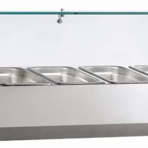 Flitsaanbieding Opzetvitrine Koeling met Glas Top - 3x1/3 + 1x1/2 GN of 6x1/6 + 2x 1/4 GN- 120x39,5x(H)22,5 cm