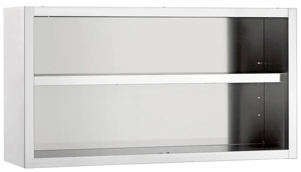 Merkproduct Hangkast RVS 600(b)x400(d)x600(h)mm Open Model 1 Verstelbaar Tussenschap