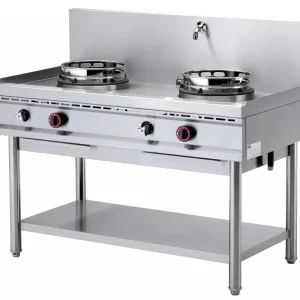 Merkproduct Gas Wok Fornuis 2 brander met Watergordijn - 2 x 15KW