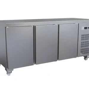 Koeltafel, geventileerd, 3 deuren GN 1/1, op wielen, 2 met remmen - 1800x700x(h)850mm Beste Prijs