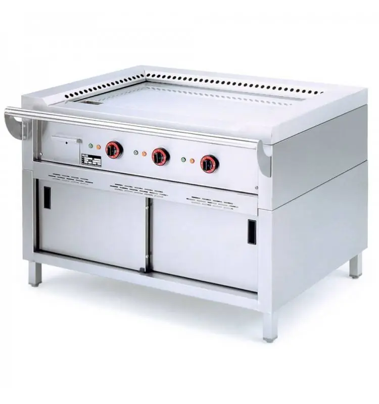 Snelle Levering Teppanyaki Grill Gas 3 x 5 KW met Onderstel - 144x77x85cm