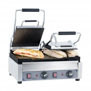 Betaalbaar Dubbele Panini Grill Premium - Glad/Glad - RVS - 2,9kW - 490x520x265(h)mm
