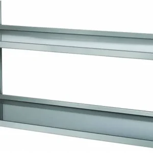 Wandschap 600x355mm RVS 2 planken Populair