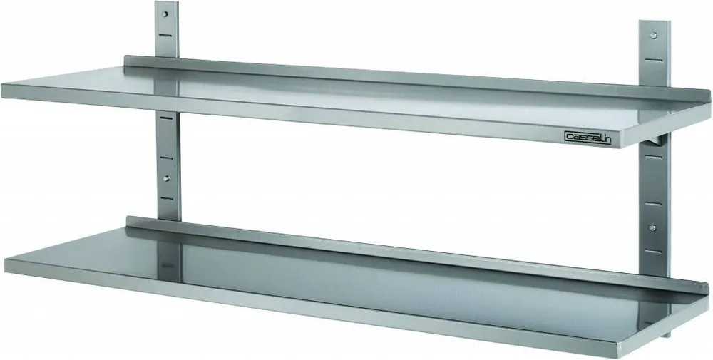 Wandschap 600x355mm RVS 2 planken Populair